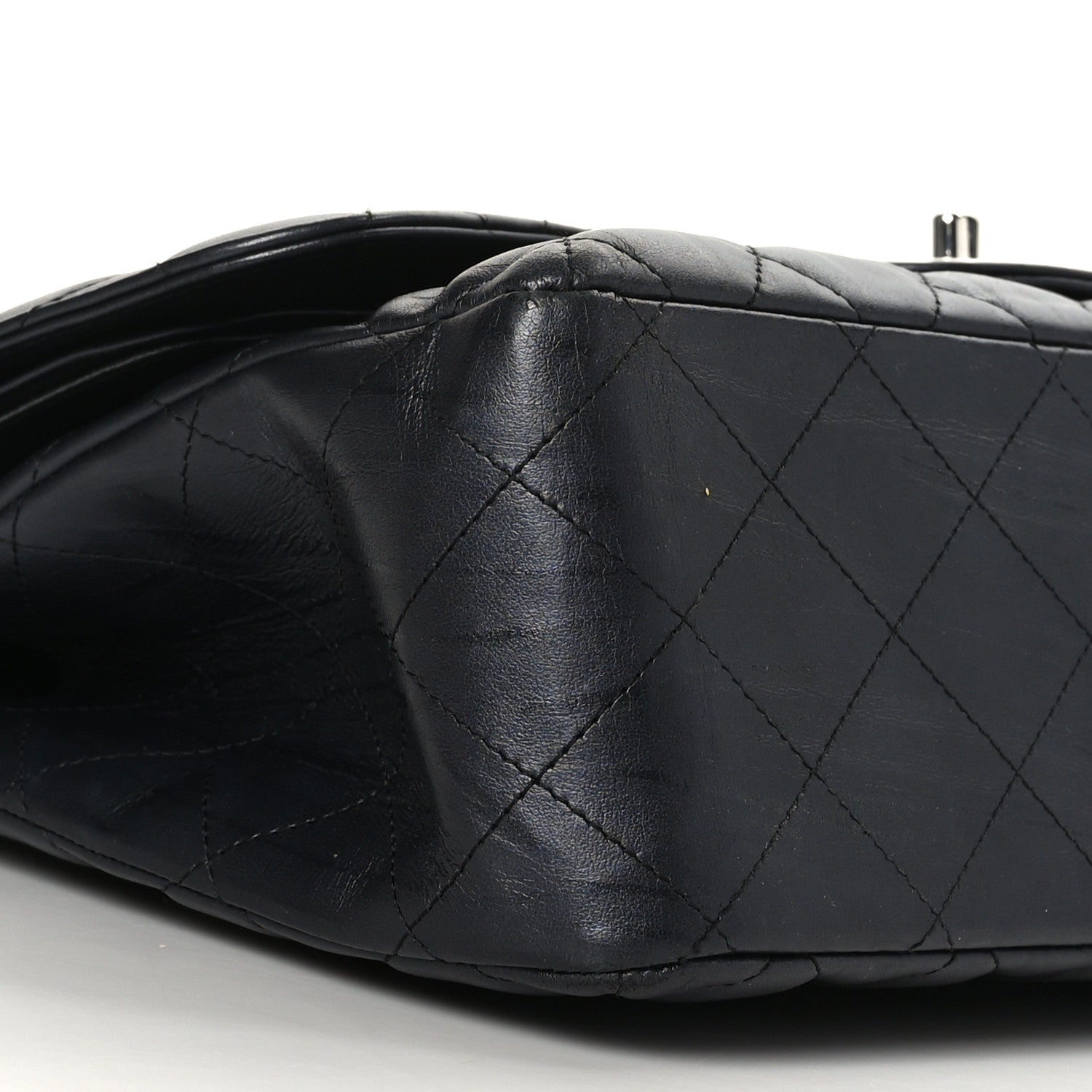 Chanel Iridescent Calfskin Quilted Jumbo Double Flap Charcoal 8 of 9