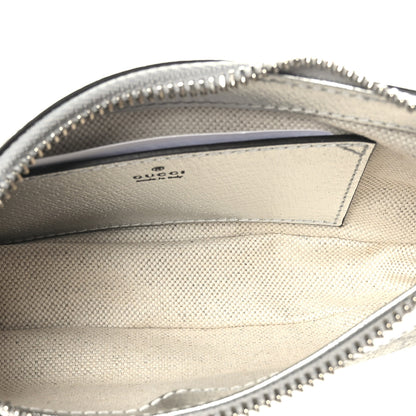 Gucci GG Supreme Monogram Lame Textured Dollar Calfskin Mini Ophidia Chain Bag Beige Ebony Silver 4 of 10