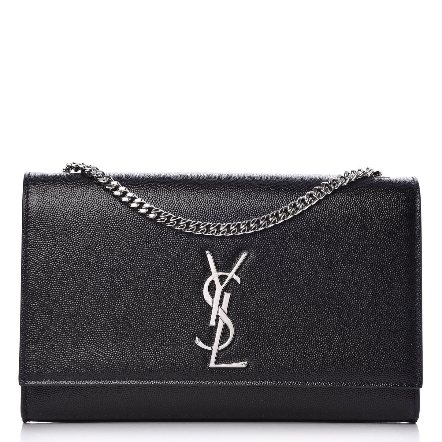 Grain De Poudre Medium Classic Monogram Kate Satchel Black