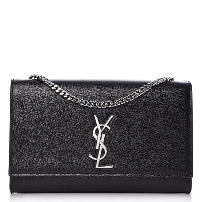 Saint Laurent Grain De Poudre Medium Classic Monogram Kate Satchel Black 1 of 6