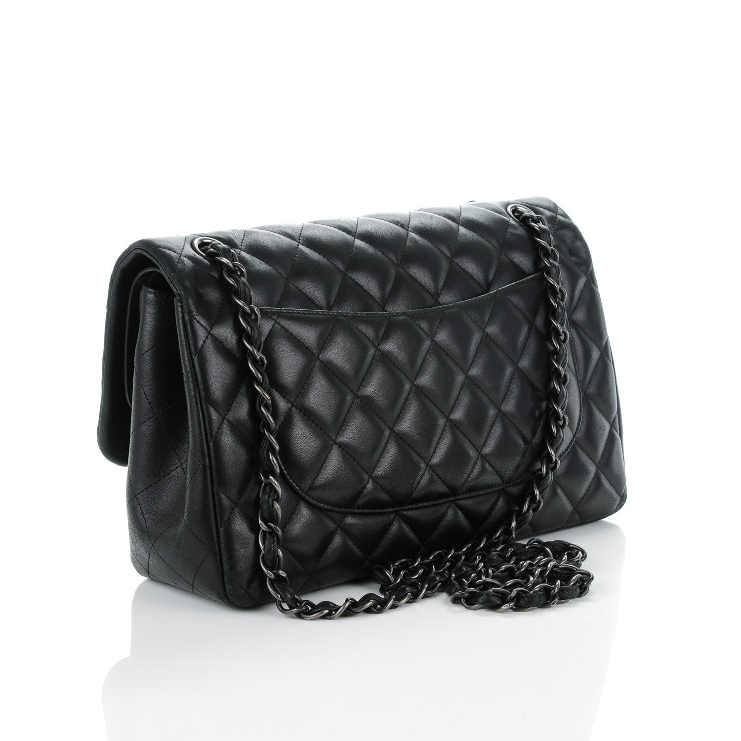 Chanel Lambskin Quilted Jumbo Double Flap So Black 3 of 12