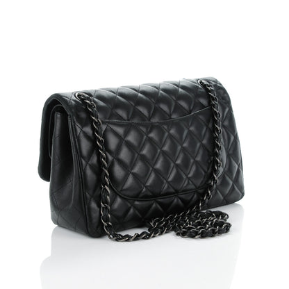 Chanel Lambskin Quilted Jumbo Double Flap So Black 3 of 12