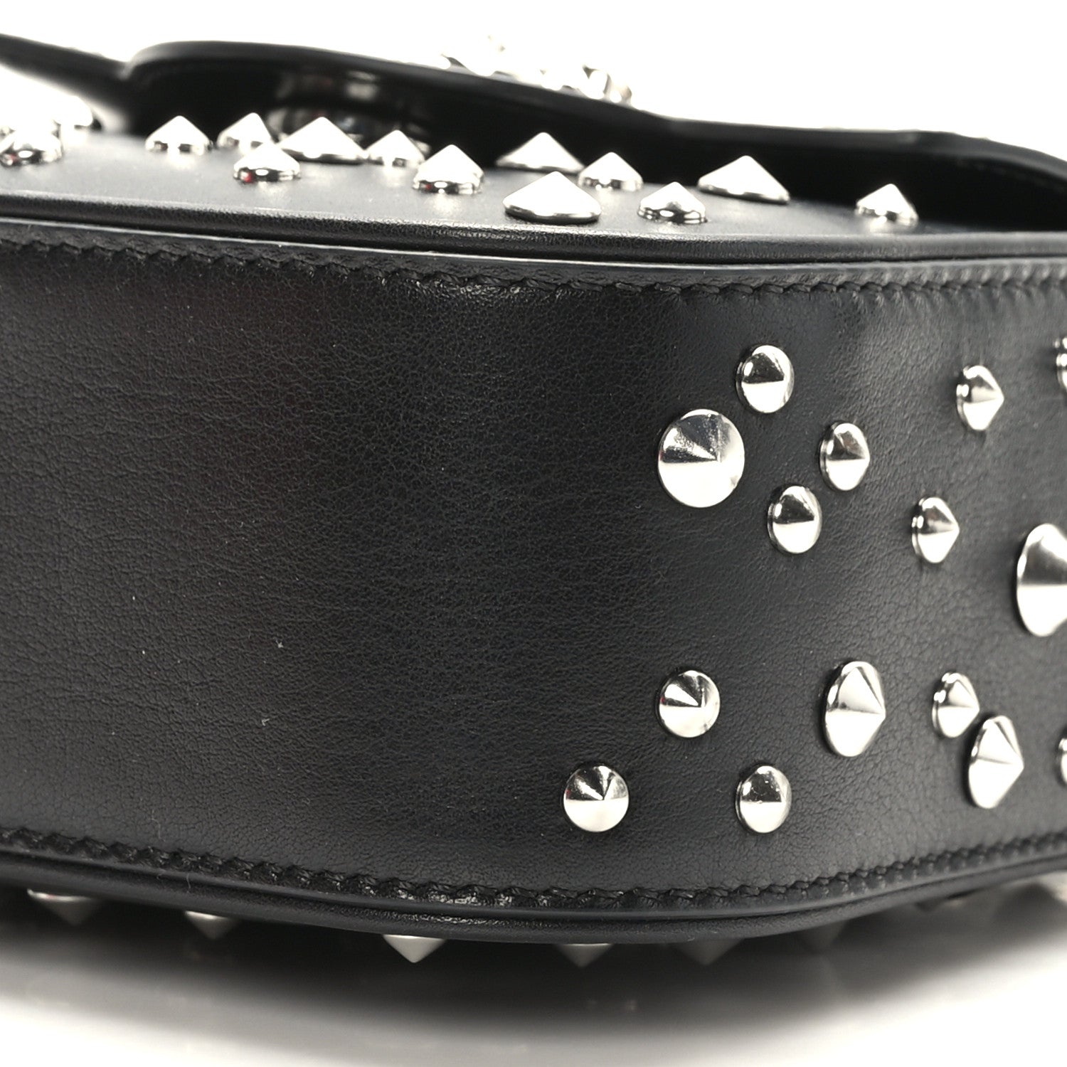 Versace Grained Calfskin Spiked Micro La Medusa Bag Black 8 of 8