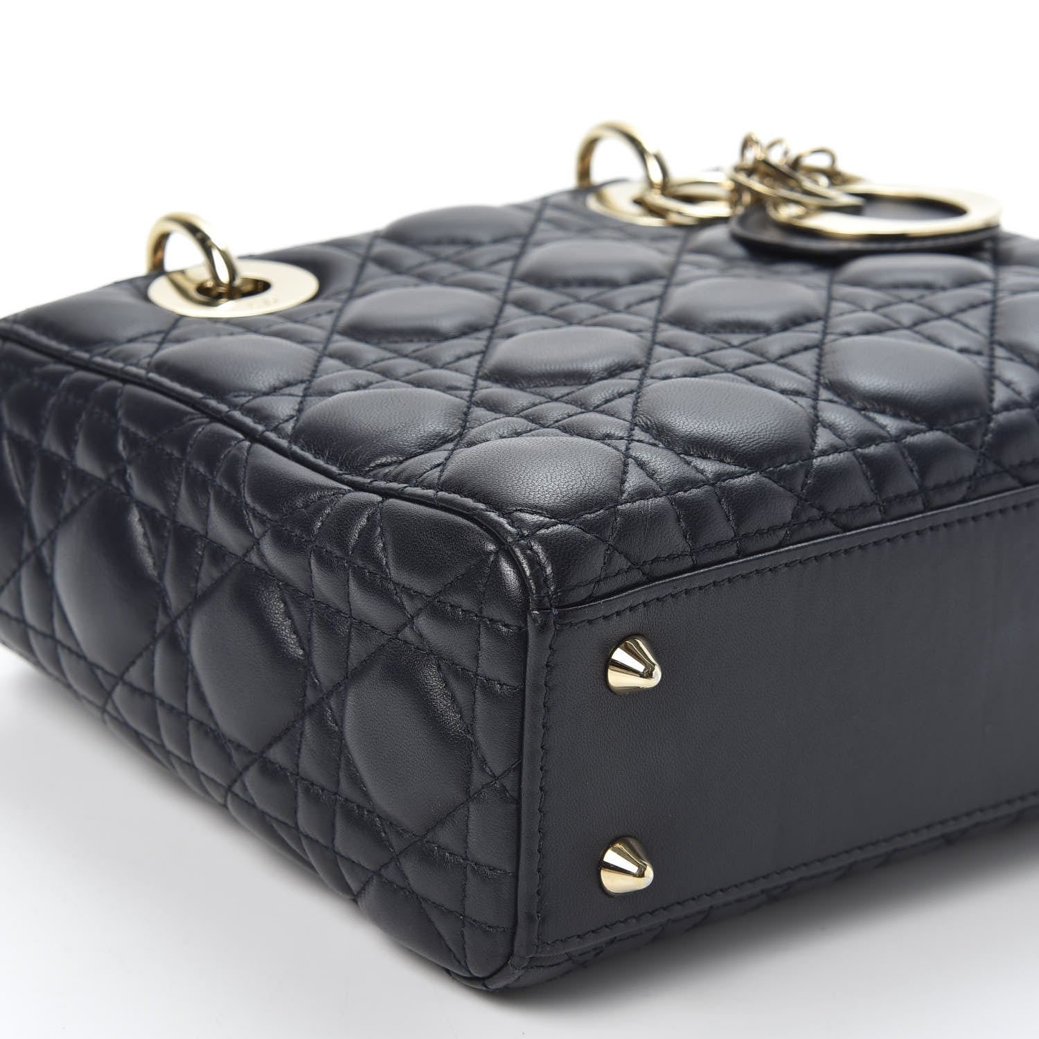 Christian Dior Lambskin Cannage Small Lucky Badges My Lady Dior Navy 5 of 13