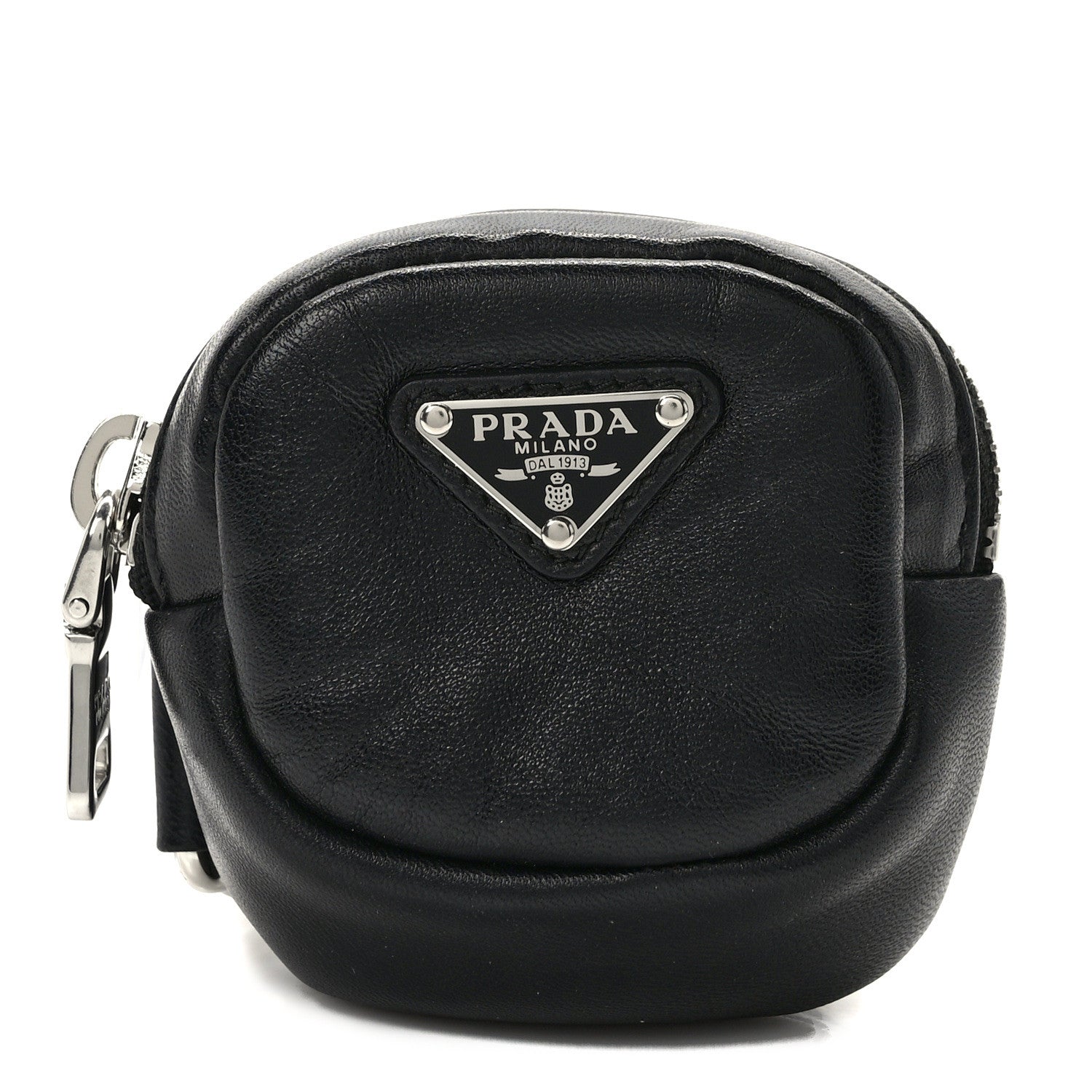 Prada Nappa Re-Nylon Metal Triangle Logo Mini Arm Pouch Black 1 of 8