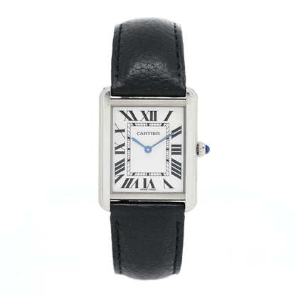Cartier Stainless Steel Calfskin 27mm Tank Solo Quartz Watch 1 of 5