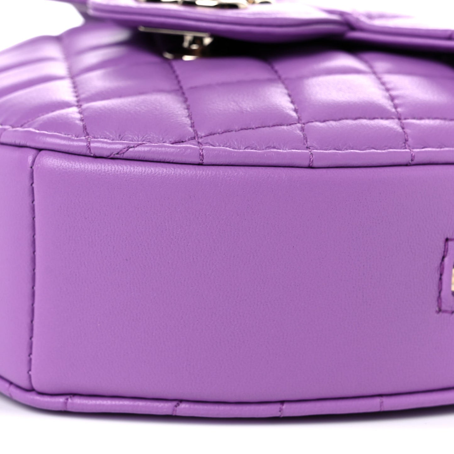 Lambskin Quilted CC In Love Heart Bag Purple