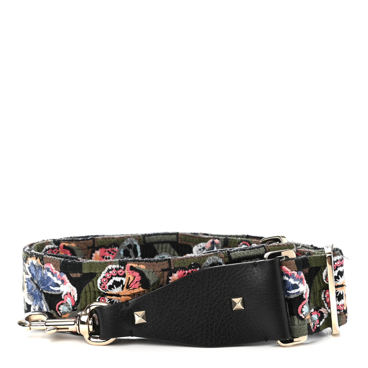 Valentino Garavani Canvas Camubutterfly Rockstud Guitar Strap Multicolor 1 of 4