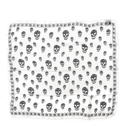 Alexander McQueen Silk Chiffon Skull Scarf Ivory Black 1 of 3