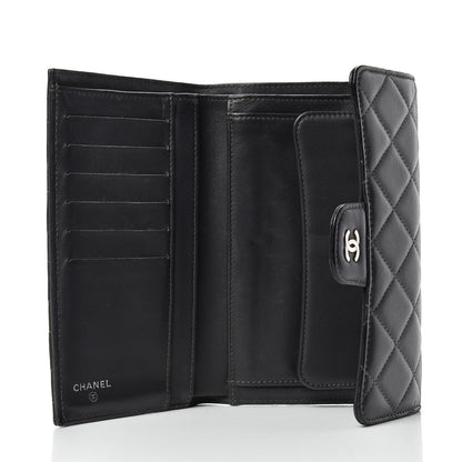 Chanel Lambskin Quilted Large Flap Wallet Black 5 of 7