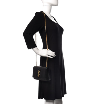 Saint Laurent Grain De Poudre Small Monogram Kate Satchel Black 2 of 10