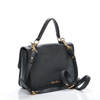Miu Miu Goatskin Madras Shoulder Bag Ardesia 3 of 9