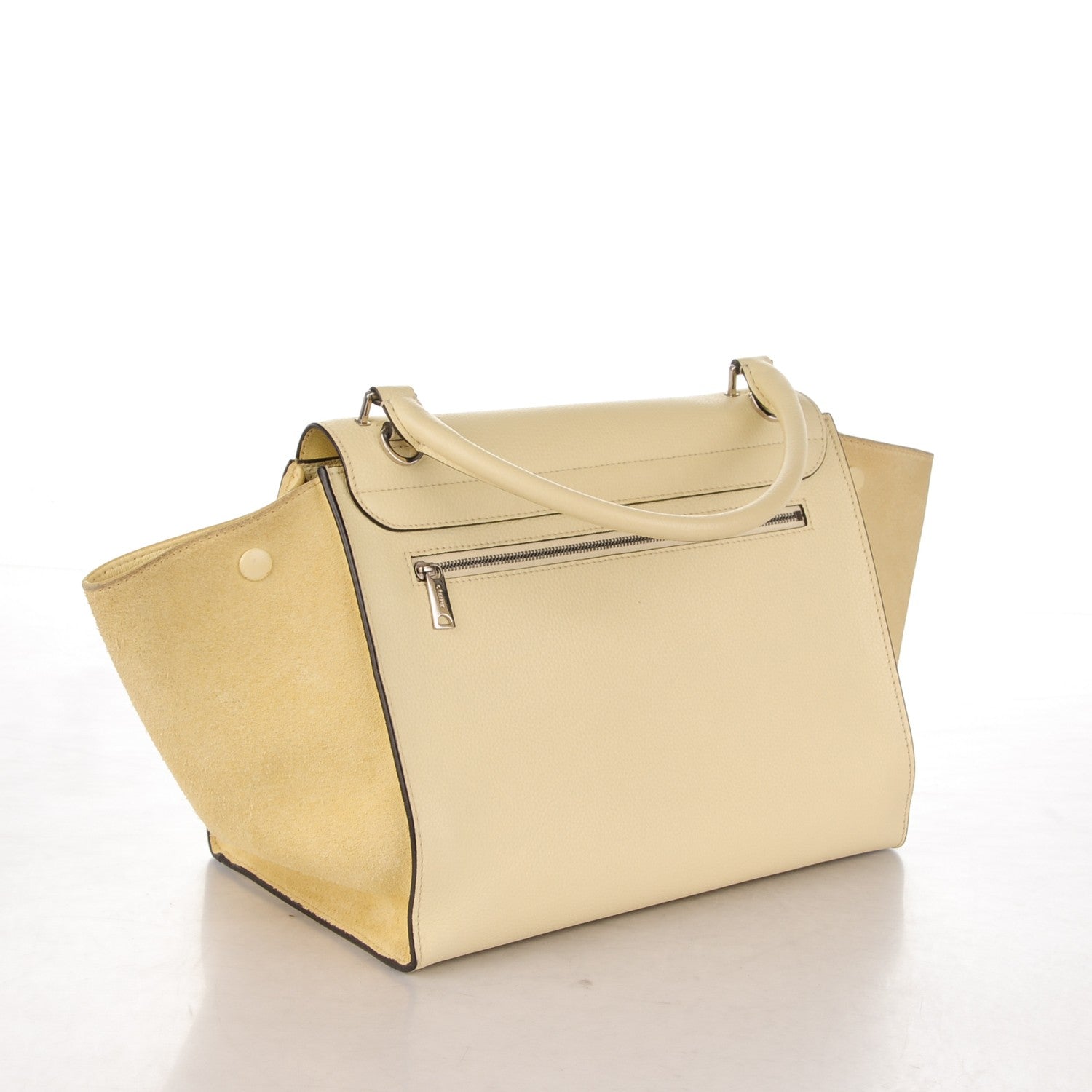 Celine Drummed Calfskin Suede Medium Trapeze Butter 3 of 24