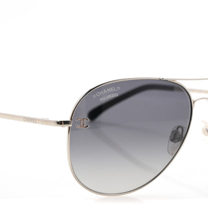Chanel Metal Aviator CC Sunglasses 4189-T-Q Silver 6 of 7