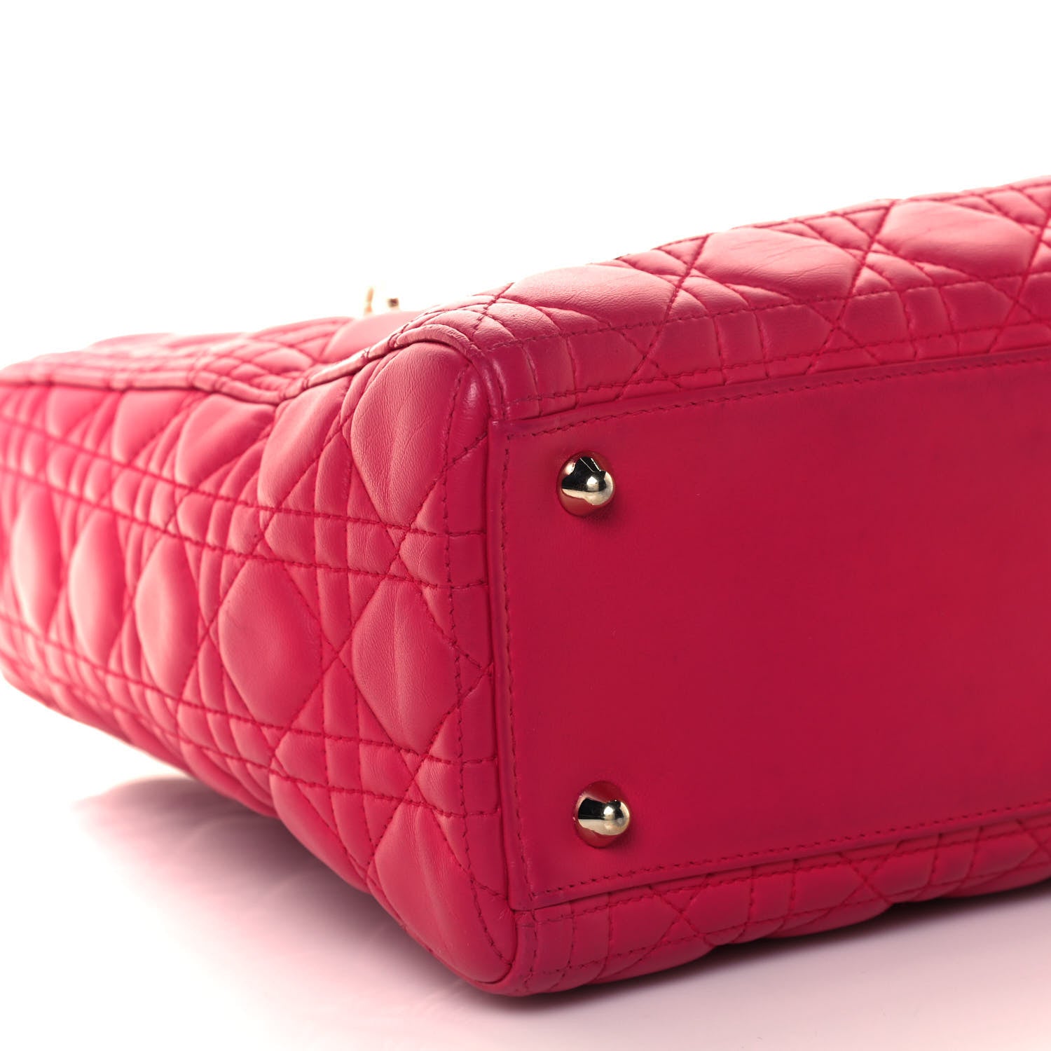 Christian Dior Lambskin Cannage Large Lady Dior Fuchsia 9 of 15