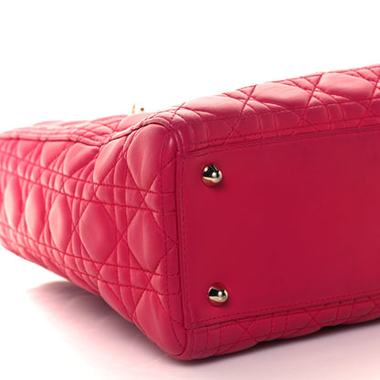 Christian Dior Lambskin Cannage Large Lady Dior Fuchsia 9 of 15