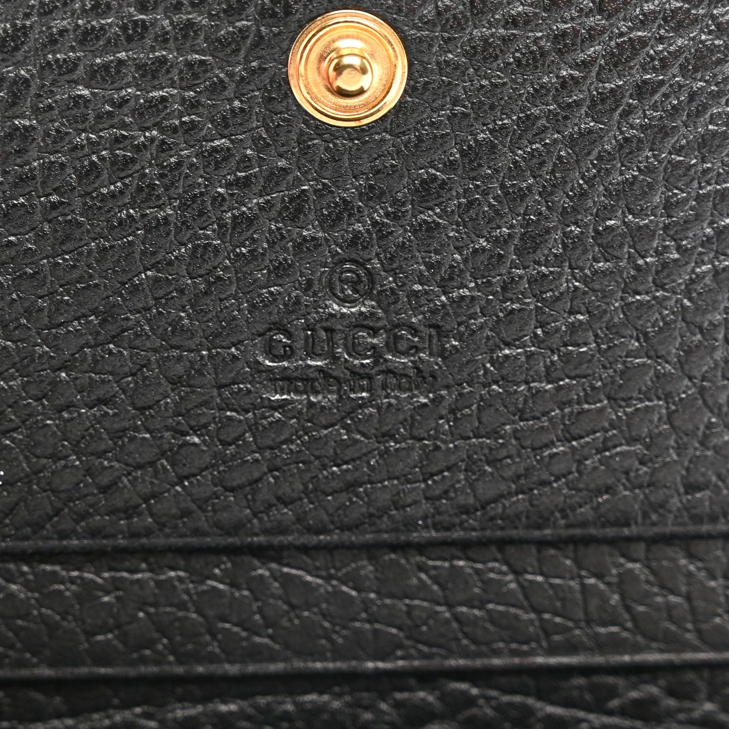 Pebbled Calfskin GG Marmont Card Case Black