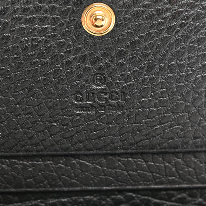 Gucci Pebbled Calfskin GG Marmont Card Case Black 6 of 11