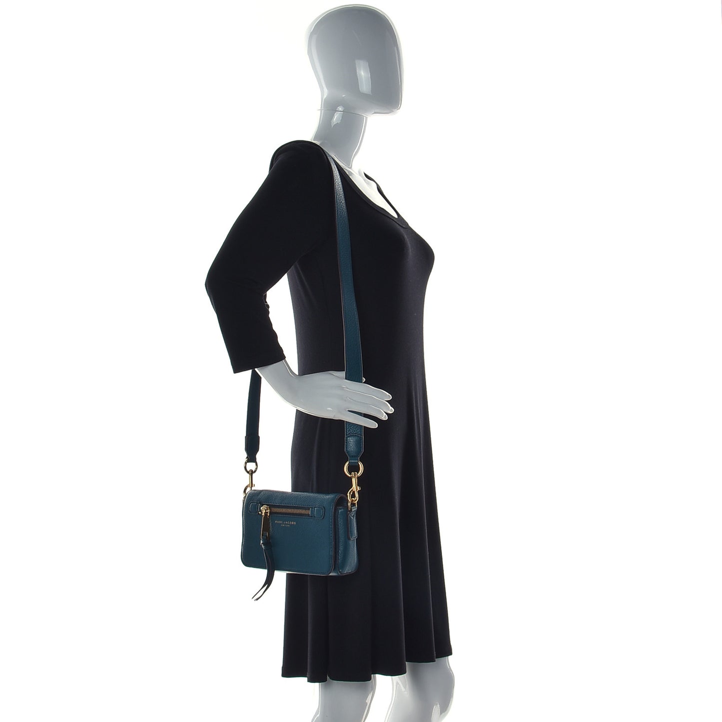 Pebbled Calfskin Recruit Crossbody Teal
