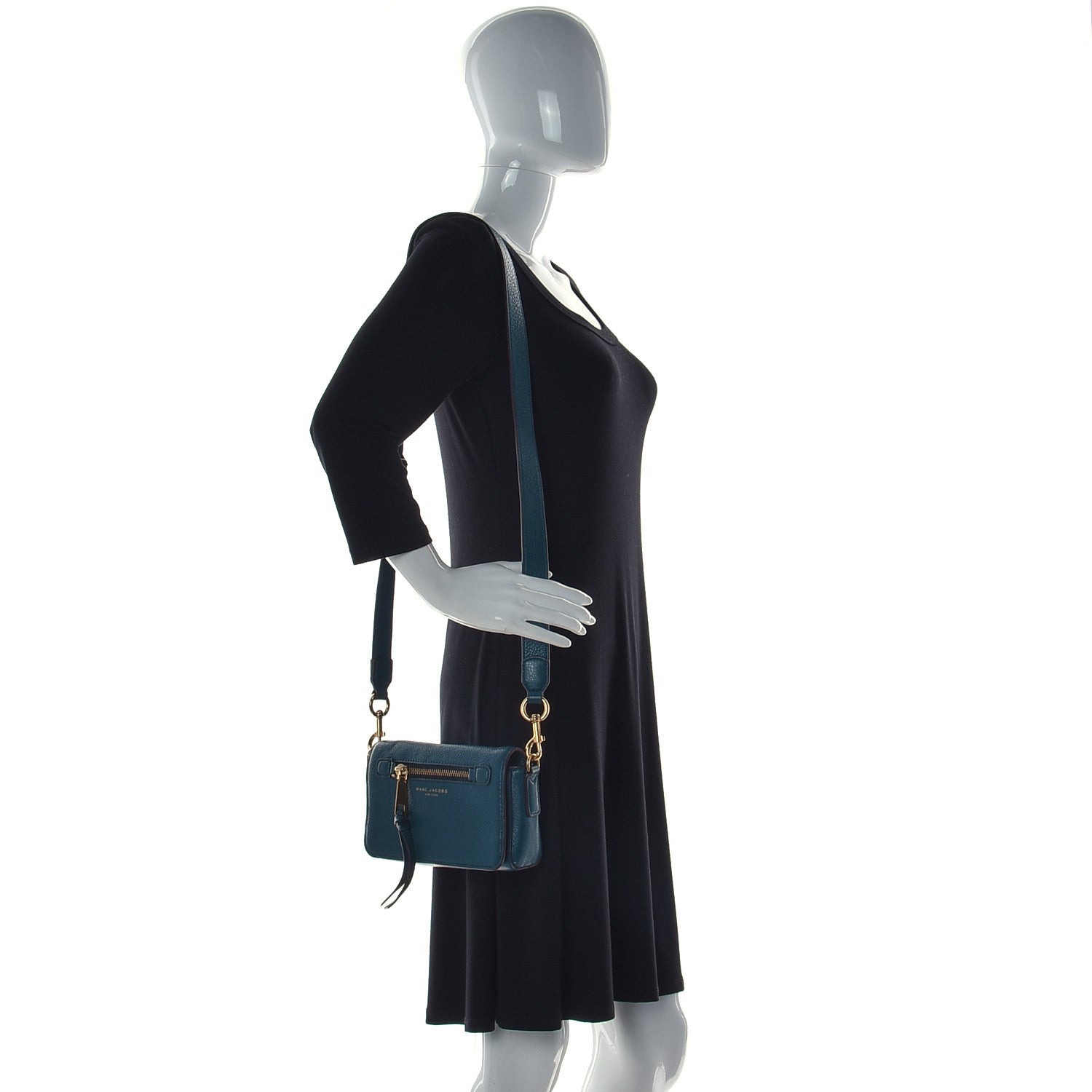 Marc Jacobs Pebbled Calfskin Recruit Crossbody Teal 2 of 7