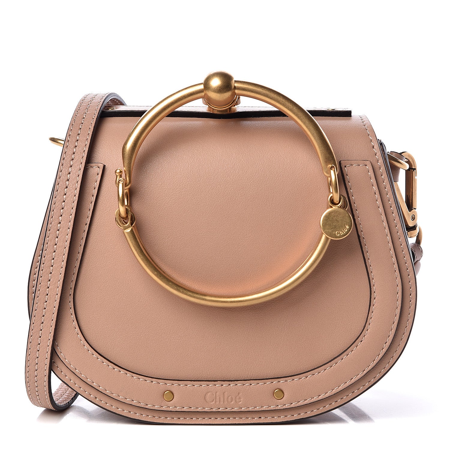 Chloe Calfskin Suede Small Nile Bracelet Bag Biscotti Beige 1 of 10