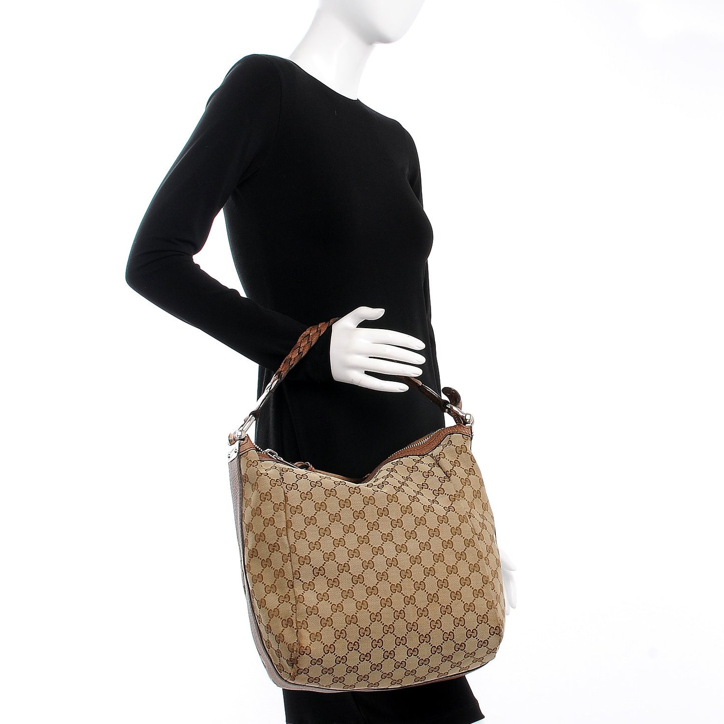 Monogram Medium Bamboo Bar Hobo Brown