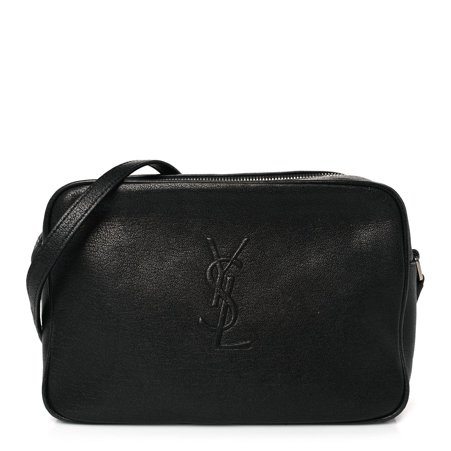 Lambskin Monogram Small Lou Camera Bag Black