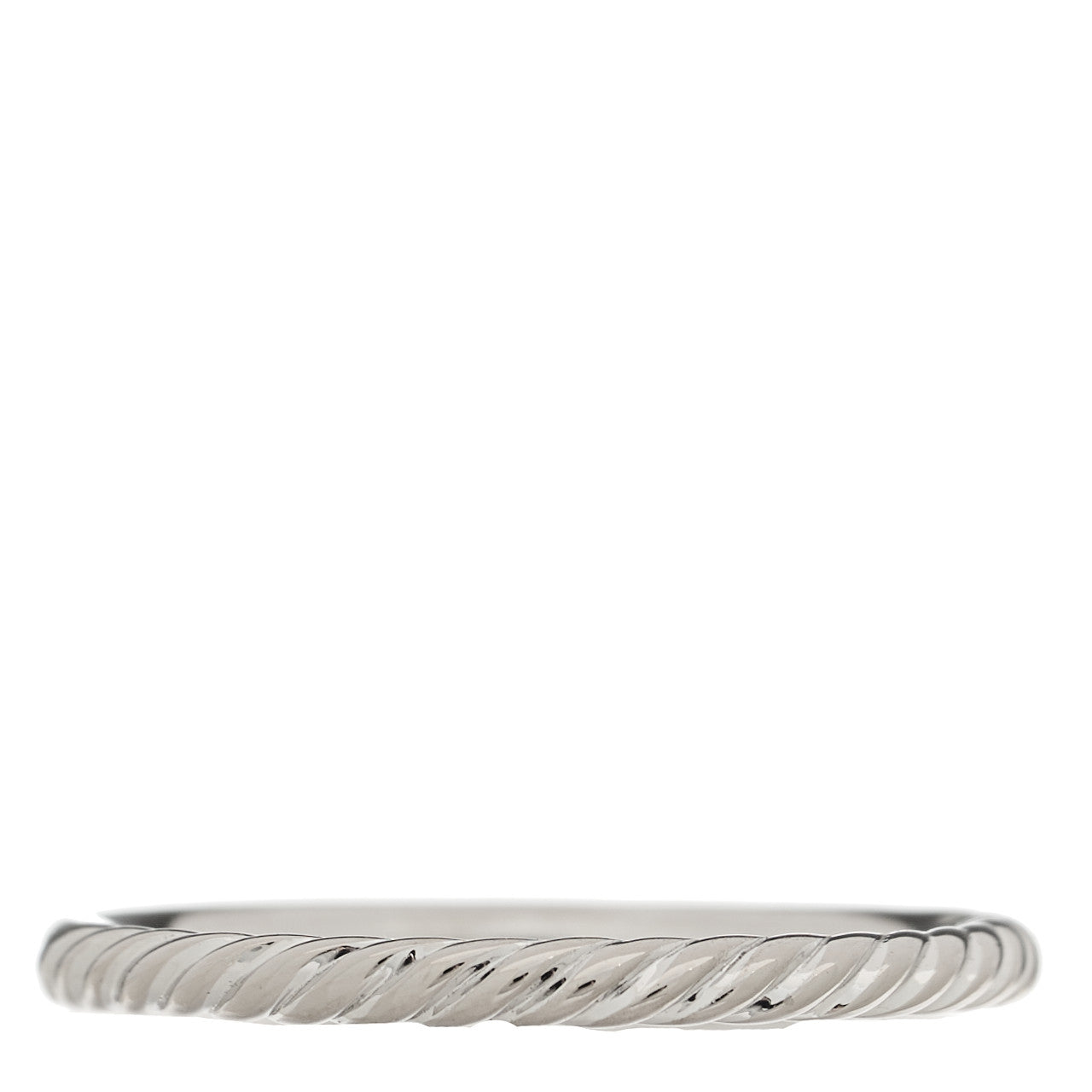 18K White Gold Diamond 2mm Cable Collectibles Band Ring 56 7.5