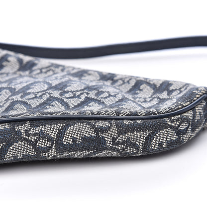 Christian Dior Monogram Mini Saddle Pochette Navy 9 of 10