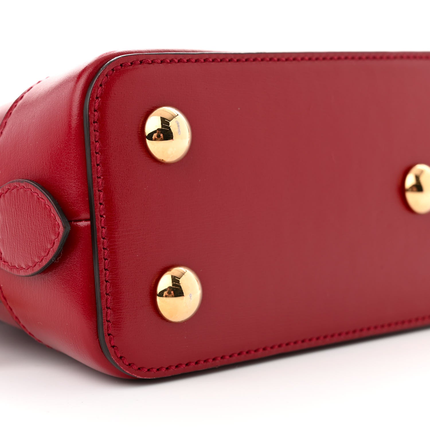 Gucci Boarded Plutone Calfskin Small Horsebit 1955 Top Handle Bag Red 9 of 10