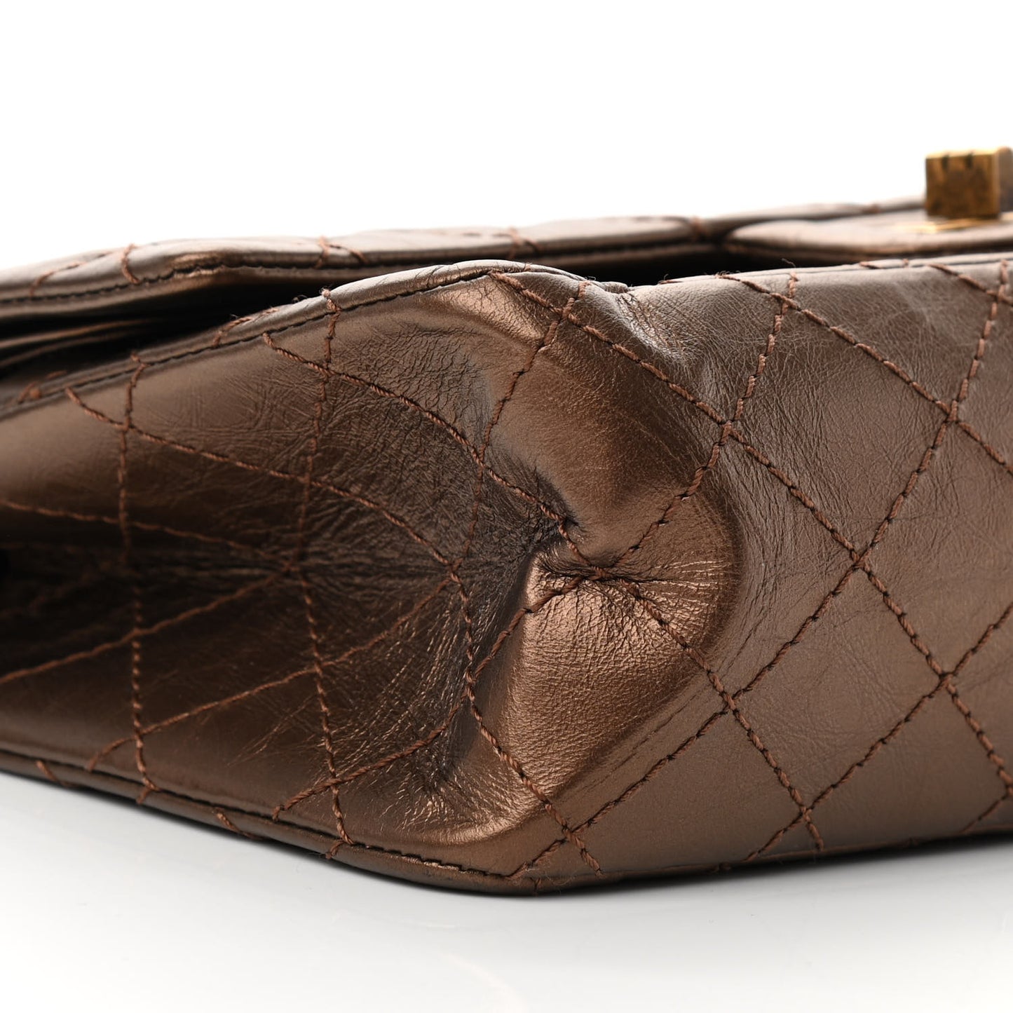 Metallic Aged Calfskin Quilted 2.55 Reissue 225 Flap Bronze