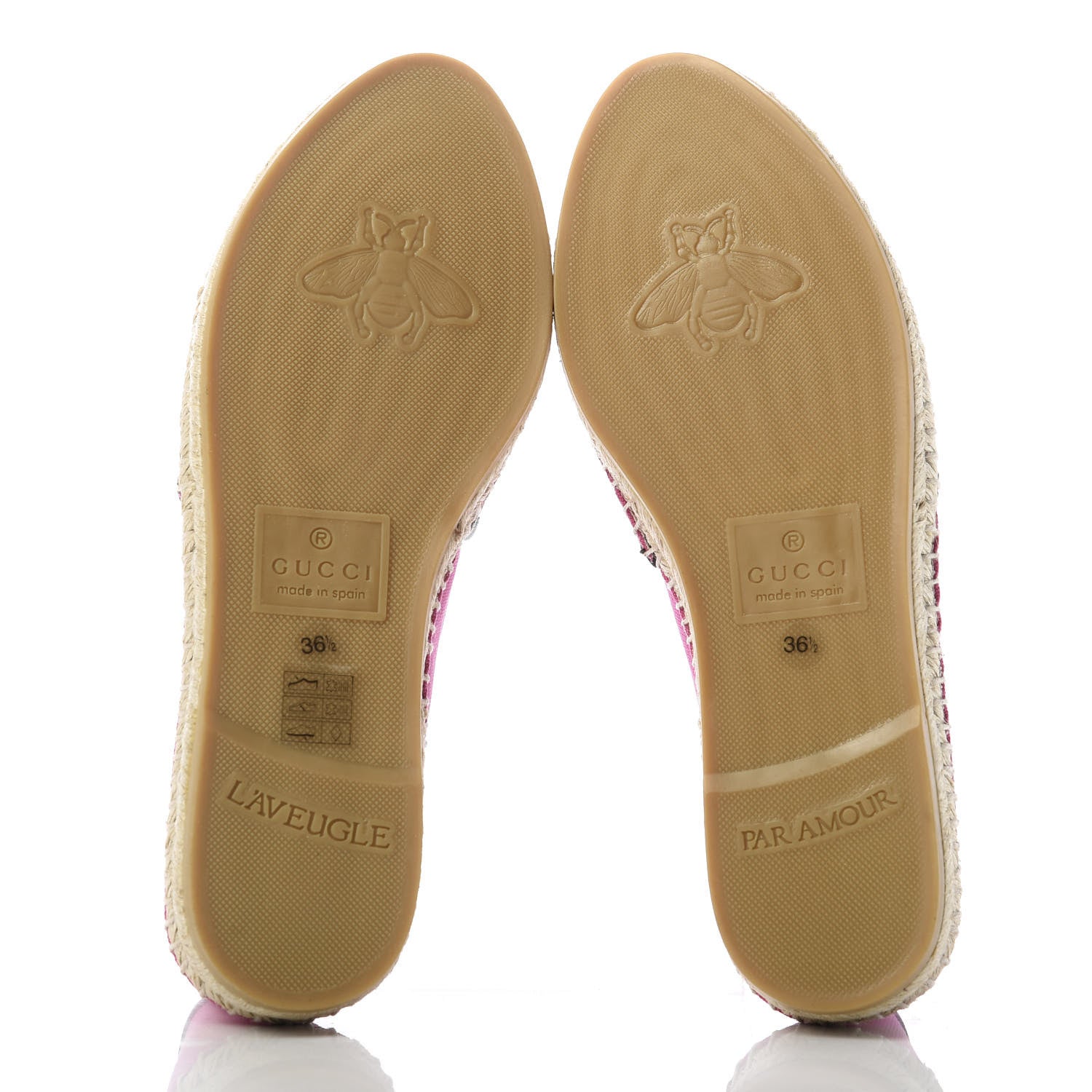 Gucci Canvas Logo Espadrilles 36.5 Cyclamen Rose Black 5 of 10