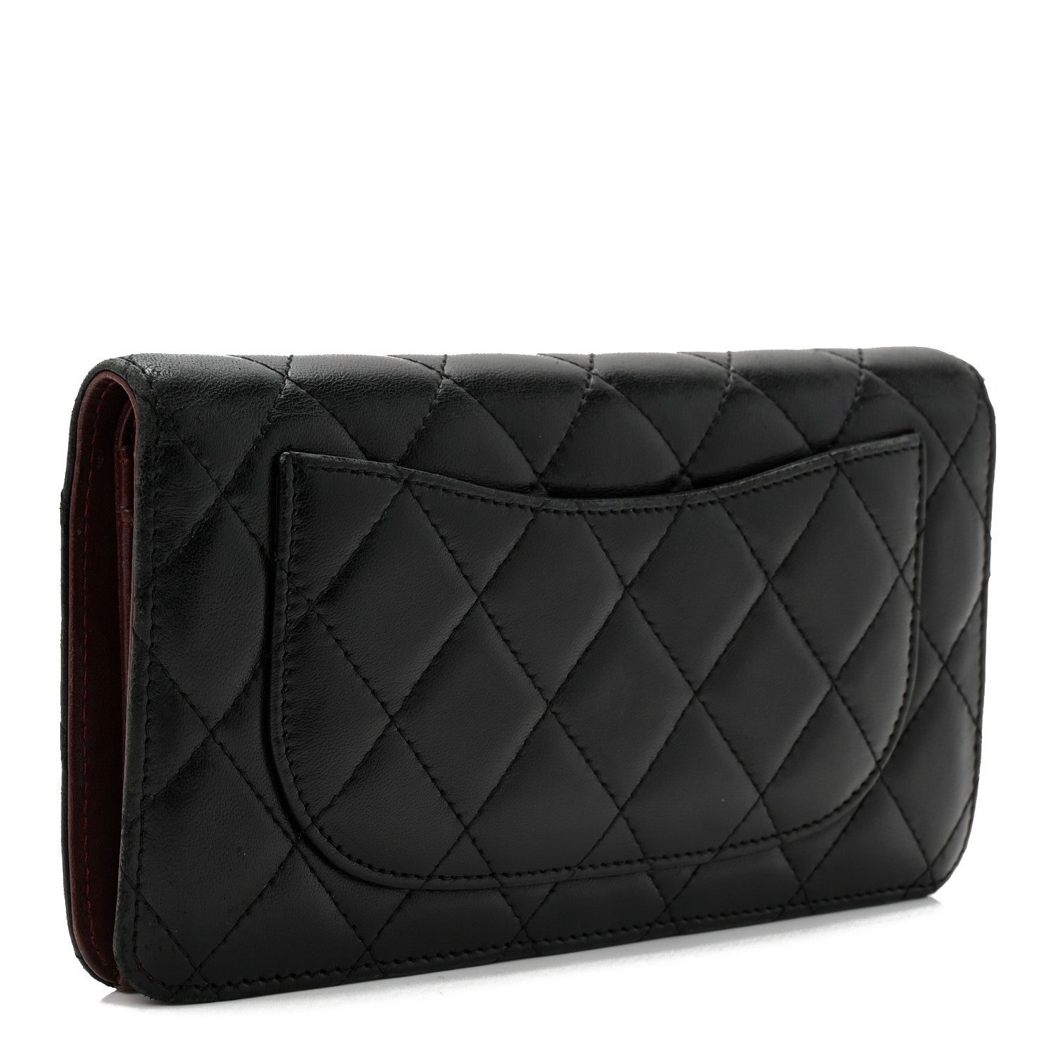 Chanel Lambskin Quilted Yen Wallet Black 3 of 8