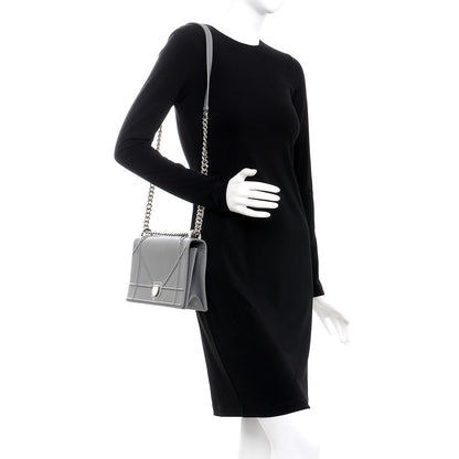 Christian Dior Grained Calfskin Medium Diorama Flap Bag Gris 2 of 9