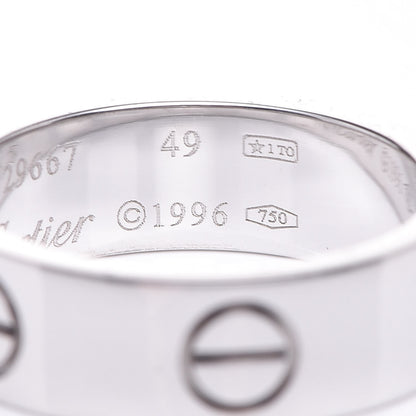 Cartier 18K White Gold 5.5mm LOVE Ring 49 4.75 5 of 5