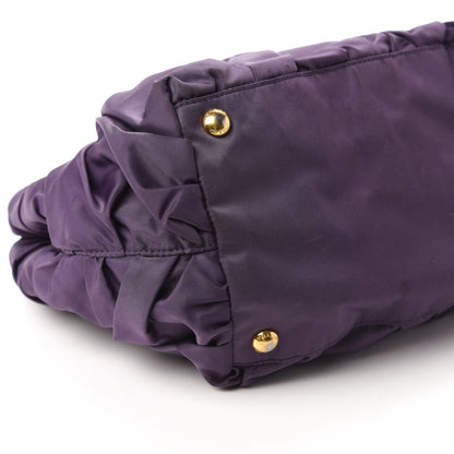 Prada Tessuto Nylon Origami Pleated Handbag Mirtillo 6 of 9