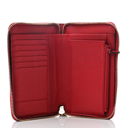 Gucci Pebbled Calfskin Medium Soho Zip Around Wallet Red 5 of 7