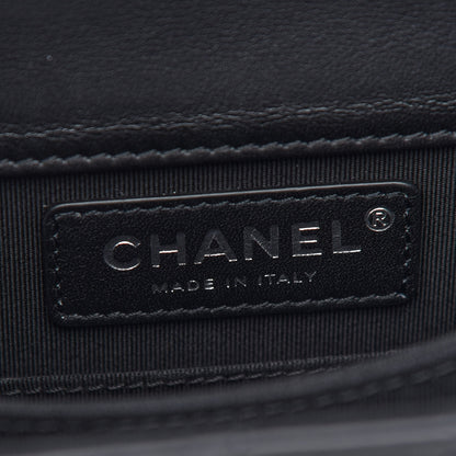 Chanel Calfskin Quilted North South Boy Flap Black 6 of 9