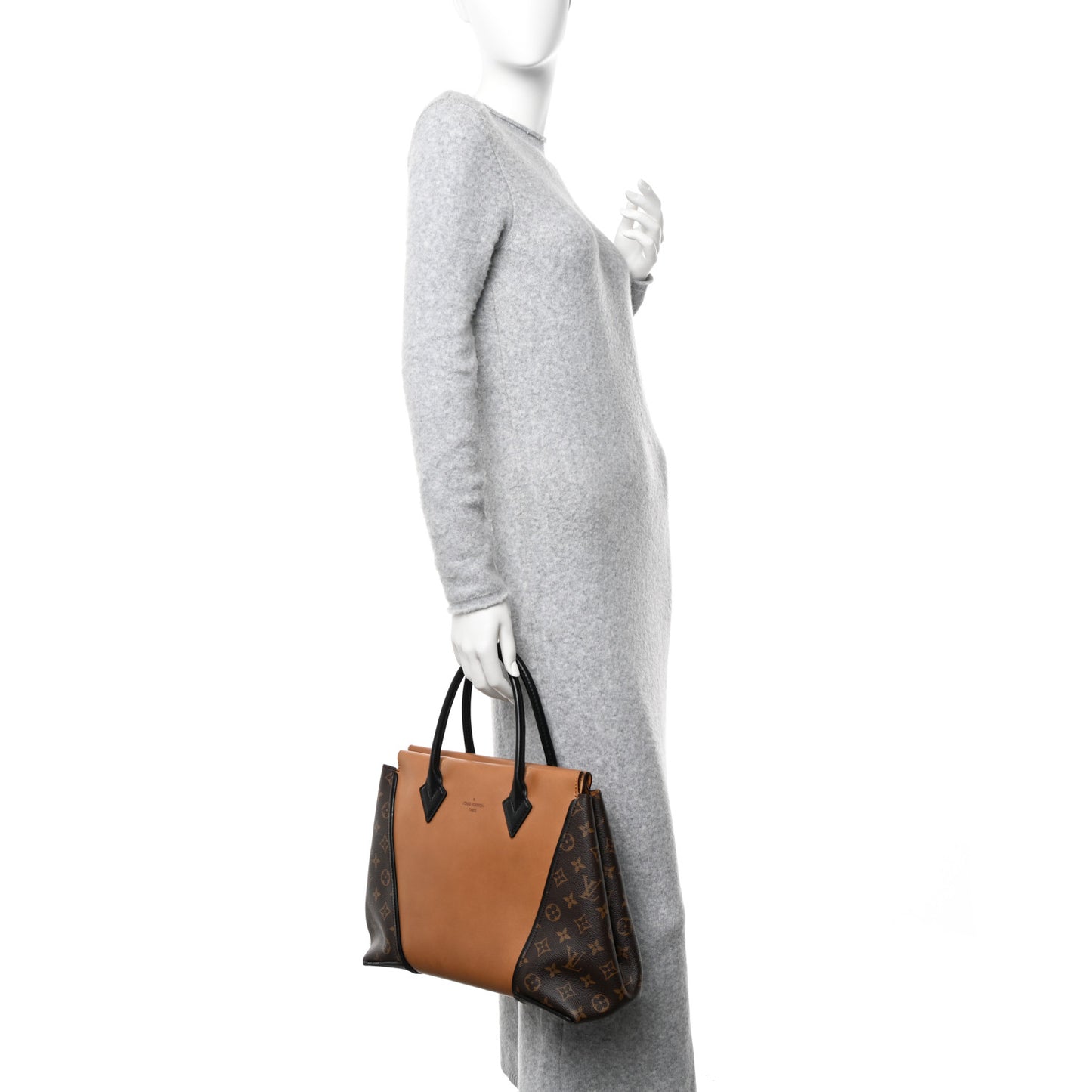 Monogram Cuir Orfevre Tote W PM Noisette