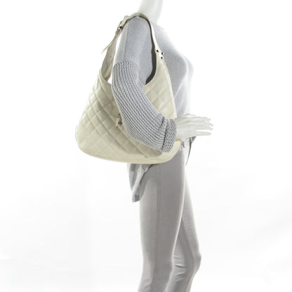 Burberry Calfskin Quilted Brook Hobo White 2 of 8