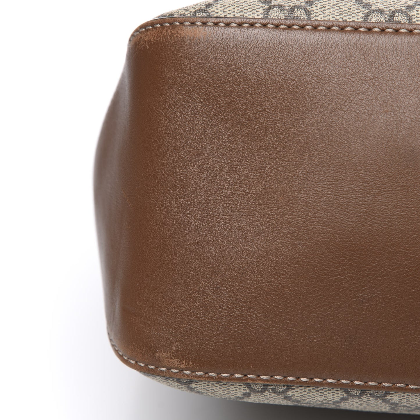 GG Supreme Monogram Large Linea A Hobo Light Brown