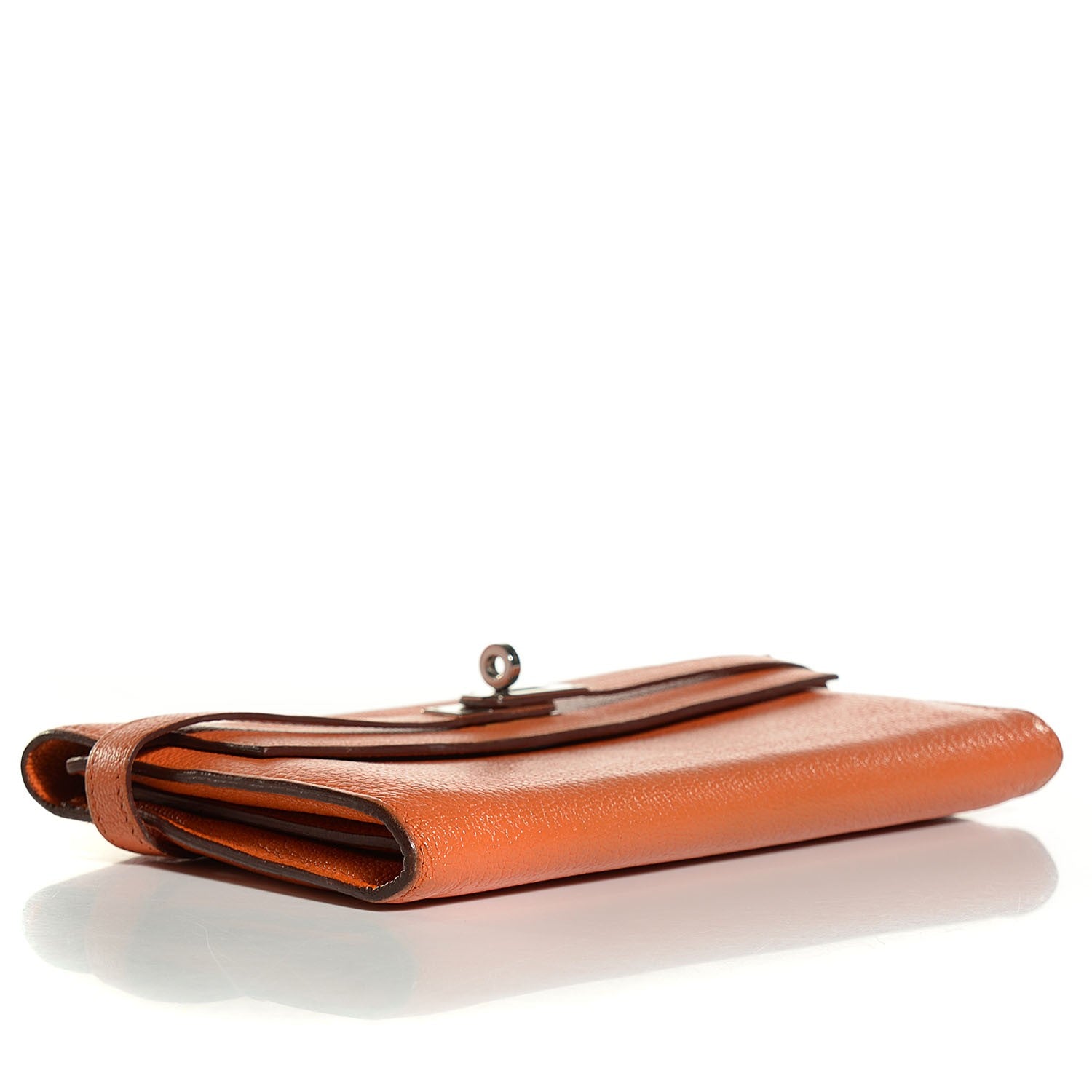 Hermes Chevre Mysore Kelly Longue Wallet Orange 4 of 14