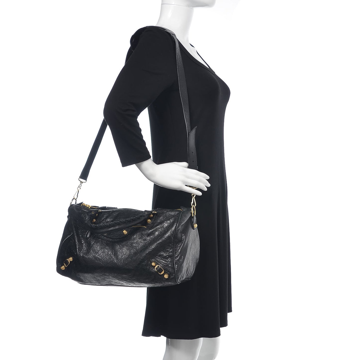 Agneau Giant 12 Gold Hardware Boston Black