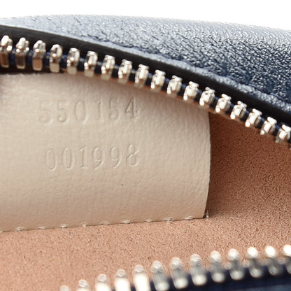 Gucci Azalea Calfskin Matelasse Diagonal Mini Torchon GG Marmont Round Shoulder Bag Blue Agata Mystic White 7 of 9
