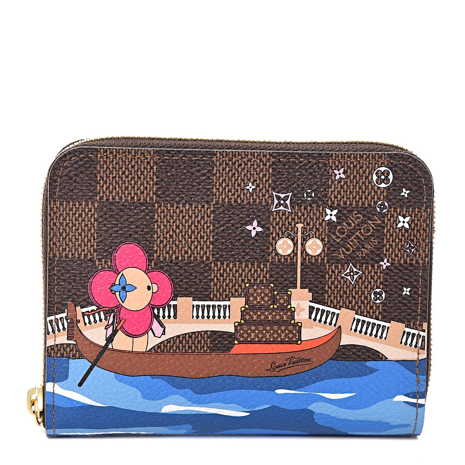 Louis Vuitton Damier Ebene 2019 Christmas Animation Zippy Coin Purse Blue 1 of 6