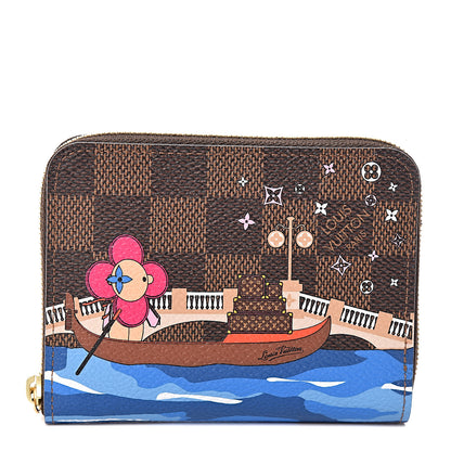 Louis Vuitton Damier Ebene 2019 Christmas Animation Zippy Coin Purse Blue 1 of 6