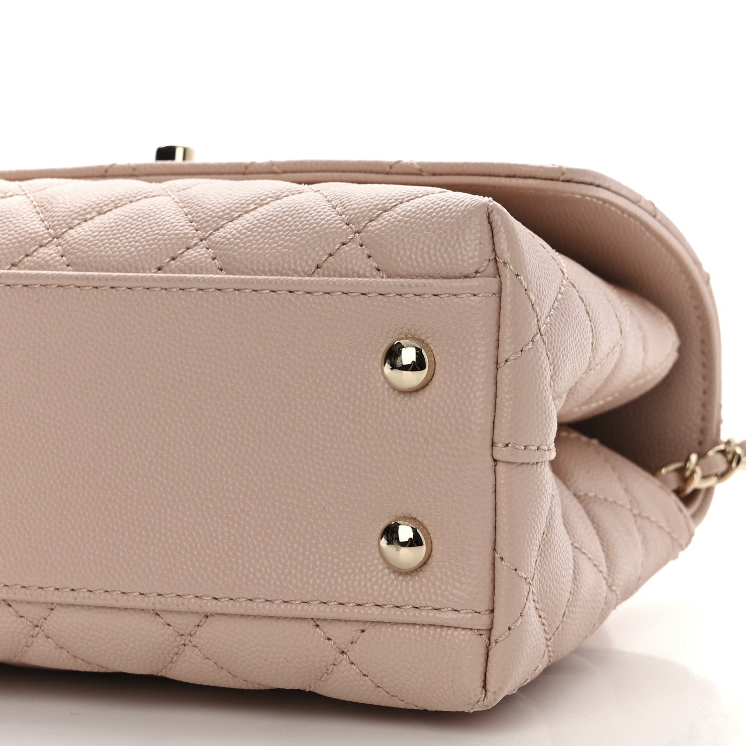 Chanel Caviar Quilted Mini Coco Handle Flap Beige 10 of 10