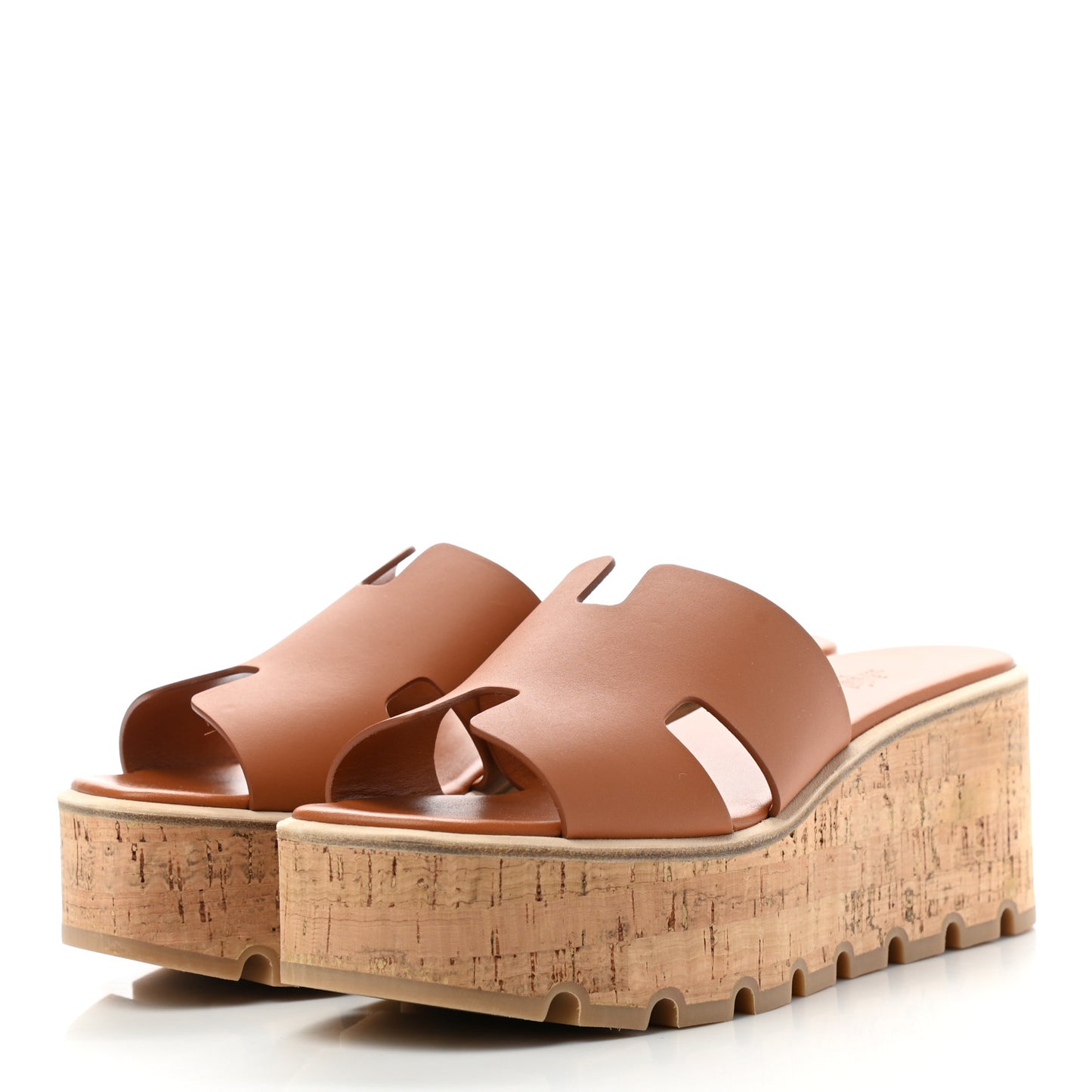 Calfskin Cork Eze 30 Sandals 39 Marron Glaise