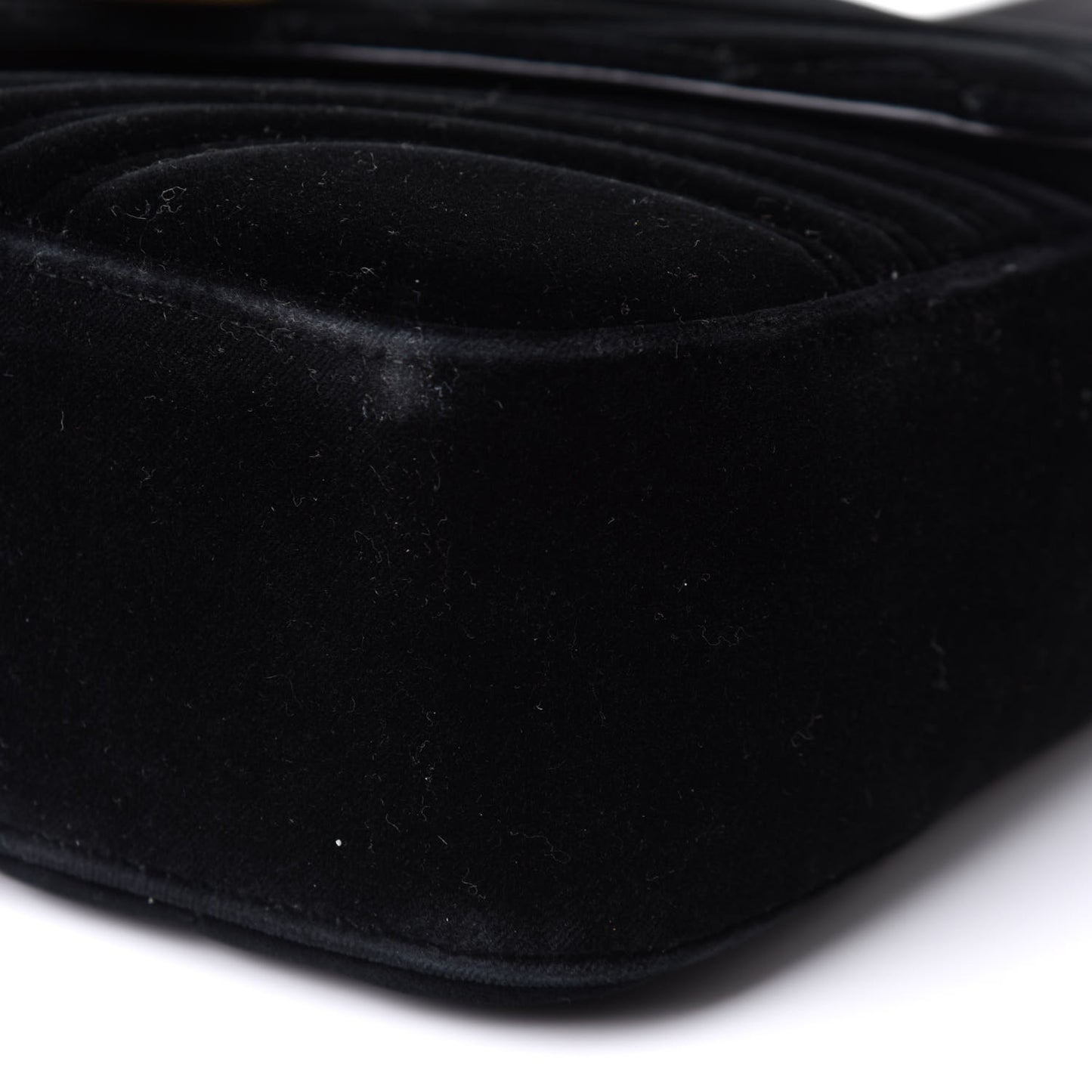 Velvet Matelasse Medium GG Marmont Shoulder Bag Black
