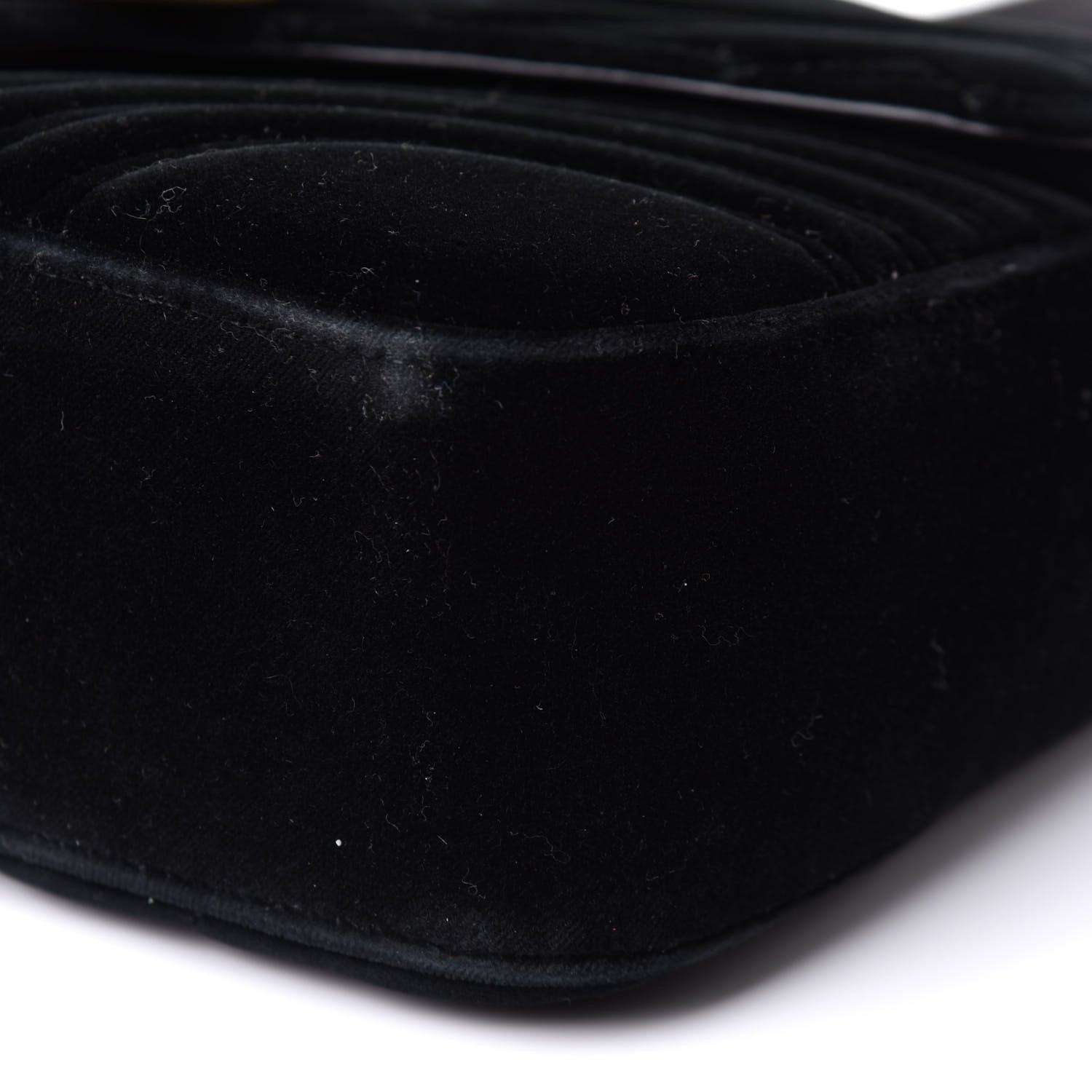 Gucci Velvet Matelasse Medium GG Marmont Shoulder Bag Black 11 of 12